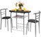 RELAX4LIFE Essgruppe 3-teilig, Sitzgruppe platzsparend, Esszimmer Set mit Tisch & 2 Stühle, Küchentisch mit Ablage, Esstisch Set aus Holz, Balkonset für 2 Personen, Küche, Garten, Café, Bar (Silber)