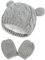 Baby Winter Mütze Handschuhe Set – Warme gestrickte Mütze und Handschuhe für 6-18 Monate alte Mädchen und Jungen (Grau)