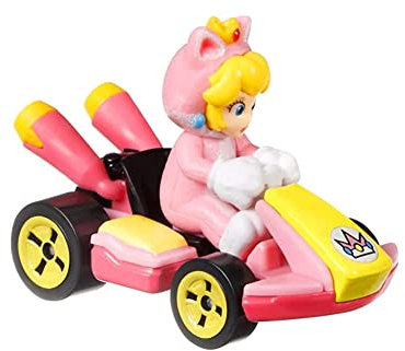Hot Wheels Mario Kart Cat Peach, Standard Kart [Pink]