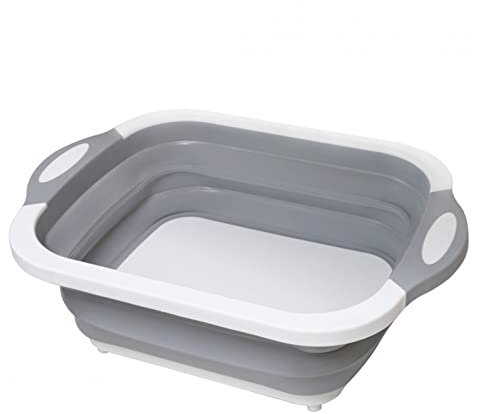 EUROXANTY Tabla 3 en 1 plegable | Tabla de cortar | Escurridor con drenaje | Cesta para alimentos | Multifunción | 14 x 40 x 30 cm | 3 posiciones |