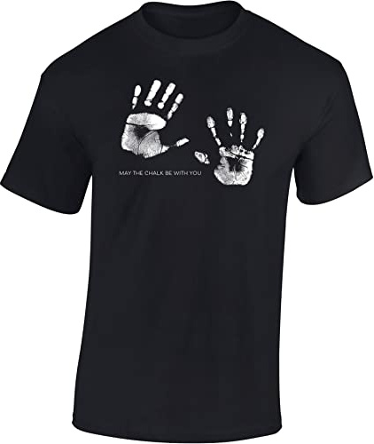 Baddery Camiseta de Escalada - Escalada Bouldering Equipo al Aire Libre Accesorios Regalo, Negro , S