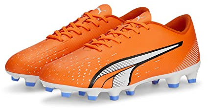 PUMA Herren Play FG/AG Fussballschuh, Ultra ORANGE White-Blue Glimmer, 43 EU