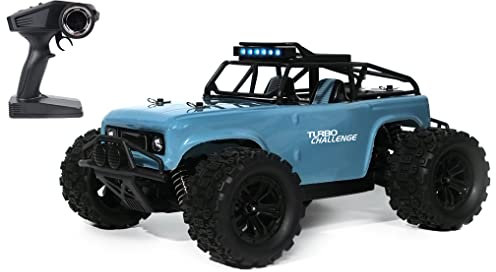 TURBO CHALLENGE - Sand Rider - 4X4-092302 - Ferngesteuertes Auto - Blau - 1/18 - Ready to Run - Wiederaufladbarer Akku und Batterien inklusive - Kunststoff - Ab 8 Jahren