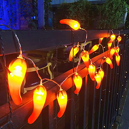 Red Chili String Light 3M 20 LED Pepe Cactus Aragosta Luci Fate USB Alimentate con telecomando per camera da letto, matrimoni, feste, Natale, festival, 8 modalità, peperoncino)