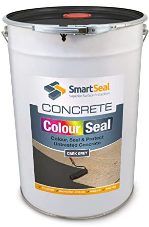 SmartSeal Coloured Concrete Sealer -Transform Plain Concrete. Recolours and Protects - Superior to a Concrete Paint - Professional Grade Product (Dark Grey - 25 L)