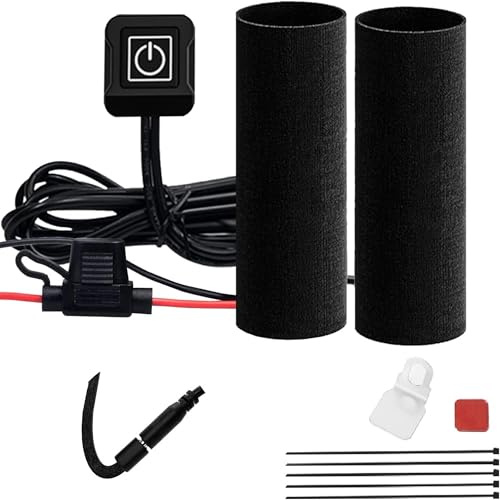 OXWIND 12V Motorcycle Heated Grips Cover Pad, Universal Handlebar Grip, 3 Temperature Settings, IP67 Waterproof, ATV Scooter Motorcycle Hand Grip Heater Warmer Hot with Switch & Fuse
