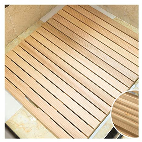 ACiyD Duschmatte, quadratische Badematte, Griffdesign, rutschfest und Frostschutz für Dusche, Badezimmer, Spa, Sauna, Garten, Pool (Natur 70x80cm)