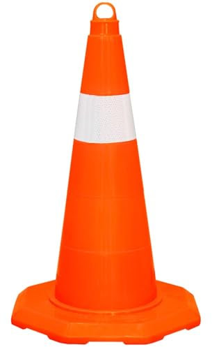 Unbreakable Traffic Cone 50CM (20 Inch) | Durable PVC Orange Traffic Safety Cone with Reflective Collar | High Intensity Reflective Traffic Cone For Road Safety
