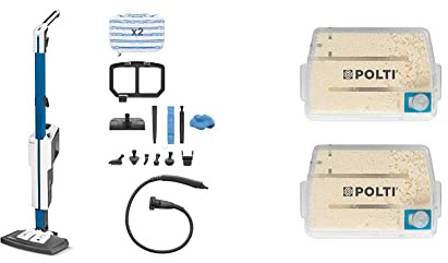 Polti Vaporetto SV620_Style, balai vapeur avec nettoyeur vapeur portable, nettoyage des sols et des tapis & Vaporetto PAEU0398 kit 2 filtres anti-calcaire