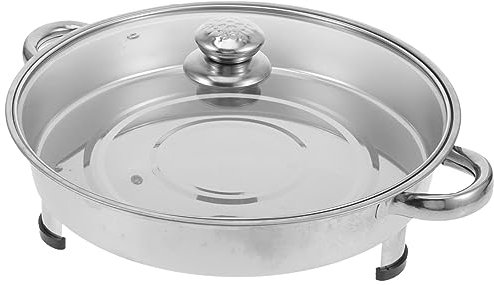 Yardwe Stainless Steel Buffet Serving Tray with Lid Food Warmer for Indoor and Outdoor Use for Baked Fish Parties and Camping Activities