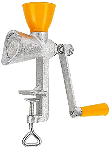 Peowuieu Cast Iron Hand Grinder Manual Seed Mill Spice Grinder Small Grain Mill with Plastic Hopper