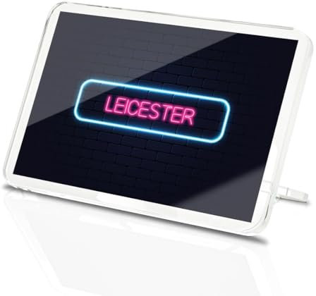 Classic Rectangle Magnet with Stand - Neon Sign Design Leicester City England - Fridge Locker Office Whiteboard Toolbox #350252