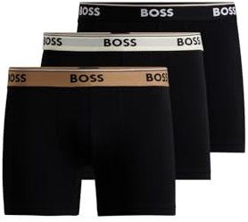 BOSS 3er Pack Herren Power Long Boxer Boxershorts Unterhosen Cotton Stretch, Farbe:Schwarz, Wäschegröße:M, Artikel:-982 Black/Black/Black Multi