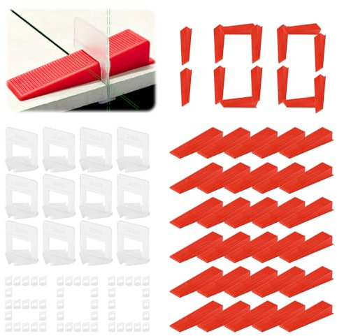 700 Pezzi Croisillon Tile Autolivellante Cuneo Piastrella Crociillon Autolivellante con Base 1mm per Posa Piastrelle Pavimento e Parete Riutilizzabile