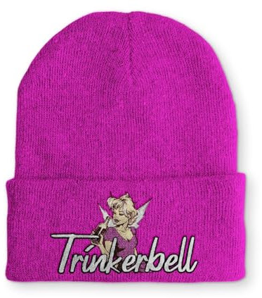 tshirtladen Spruchmütze Beanie Trinkerbell lustige Strickmütze Wintermütze OneSize, Farbe: Pink