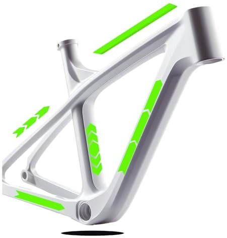 Set mit 10 Aufklebern für Fahrradrahmen und Fahrradrahmen, Set mit 10 Aufklebern für MTB BDC Universal Schutz, Code B0188 (fluoreszierendes Grün)