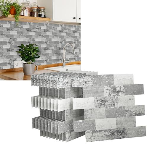 VA-Cerulean PVC Fliesenaufkleber,10 Stück 34x29cm Selbstklebende Wandfliese Sticker,Fliesensticker Fliesen Klebefolie,Abziehbar Klebefliesen für Küche Bad Schrank(Typ I)