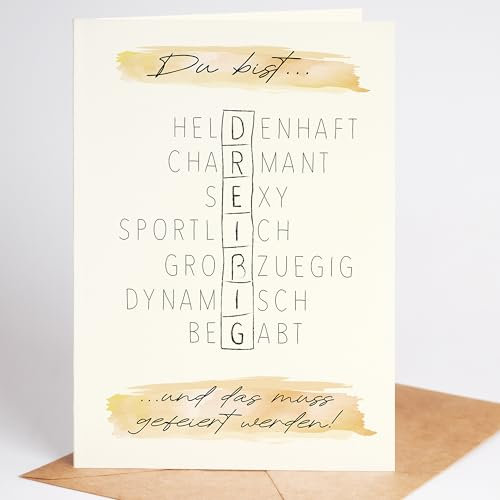 Lovely Cards - Rätselkarte - Geburtstag Karte Mann Frau 30 Jahre - schöne Karte zum Geburtstag Freundin - 30er geburtstag frau - A6 (30 Jahre)