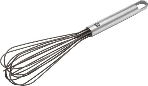 ZWILLING Pro Whisk, Length: 28 cm, Stainless Steel and Food Grade Silicone, Ergonomically Shaped Handle, Silver