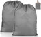 2 Stück Wäschebeutel Reise, Faltbarer Wäschesack Reise, Wasserdicht Wäschesack Groß, Wäschebeutel Schmutzwäsche mit Kordelzug, Laundry Bag für Wäscheraum Camping Reisen, 60 x 80 cm, Grau