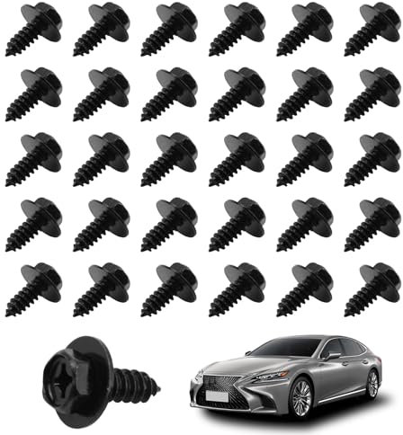 30Pcs Self Tapping Screws Hex Head Tek 22*5mm Zinc Alloy Drilling Screws with Captive Washers Hex Head Bolts Universal Fastener Screws for Car Trim Panel Door Panel Bumper Auto Repair Home Improvement