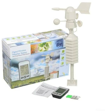 Weather Meter with Alkaline Battery Power, Wind Gauge Remote Sensor Options
