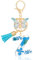 MWOOT Letter Keychains Initiale Lettre Porte Clef Lettre Z,Alphabet Initial Keyring avec Papillon Pendentif,Bleu Pétales Feuille D'or Key Ring pour Femmes Filles Portefeuilles Sac à Main Charme (Z)