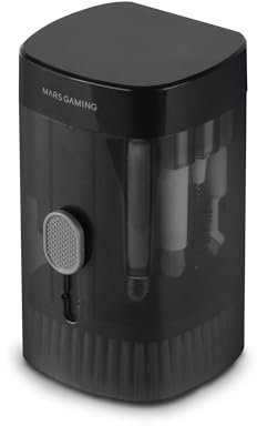 Mars Gaming MA-KIT, Kit di Pulizia Multifunzione 21en1, Design Compatto e Portatile, Spazzole Morbide e Panno Antipelucchi, Kit Professionale per Dispositivi Elettronici, Estrattore di Tasti, Custodia