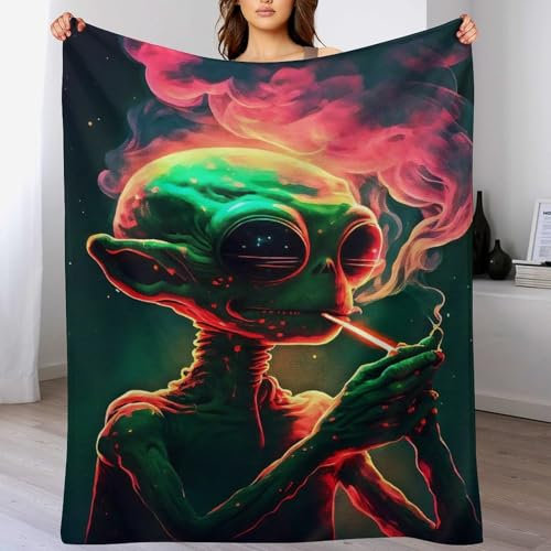 Decke Mit Rauchender Offizier Muster Warme Fleecedecke/Wohndecke/Sofadecke - Superweiche, Kuschelige & Angenehme Flannel Flanell-Decke, Für Jede Jahreszeit Geeignet （100×130cm）