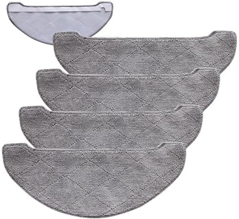 ZAPYVET 4 Stück, for Midea, for IMILAB V1 Roboter-Staubsauger, Zubehör, waschbare Mopptücher, Pads, Mikrofaserlappen, trockene und nasse Nutzung, Bodenreinigung Ersatz-Mopp-Pads