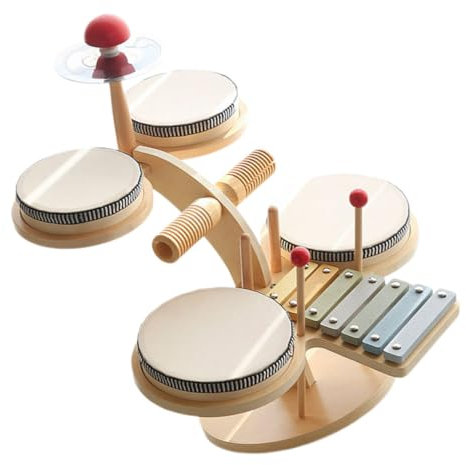 TOYANDONA 1set Batteria Educativo Per Rullante e Grancassa Strumento Per Percussioni Per e Compleanni Per Sviluppare Abilità