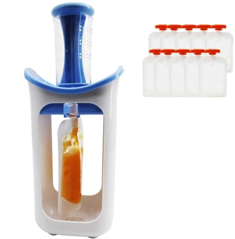 Squeeze Station Baby Food Maker, Quetschstation Für Babynahrung, Squeeze Station Für Hausgemachte Babynahrung, Füllstation Für Babynahrungsbeutel Mit 10 Quetschbeutel