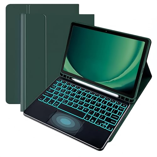 Keyboard Case for iPad 9.7 2014-2018 - Detachable 7- Backlit, Trackpad, Bluetooth 5.0, with Wireless Bluetooth Keyboard and Pencil Holder，Auto Wake/Sleep for Air 2/Pro 9.7/Air 1