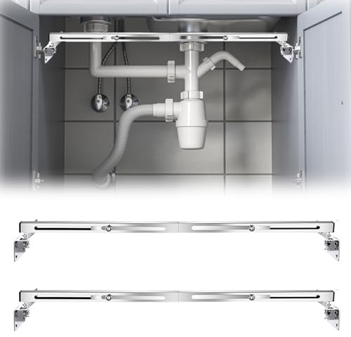 2 soportes de fregadero de montaje inferior, kit de instalación ajustable de acero inoxidable, soportes de fregadero de montaje inferior para fregadero de cocina y baño resistente (71-100 cm)