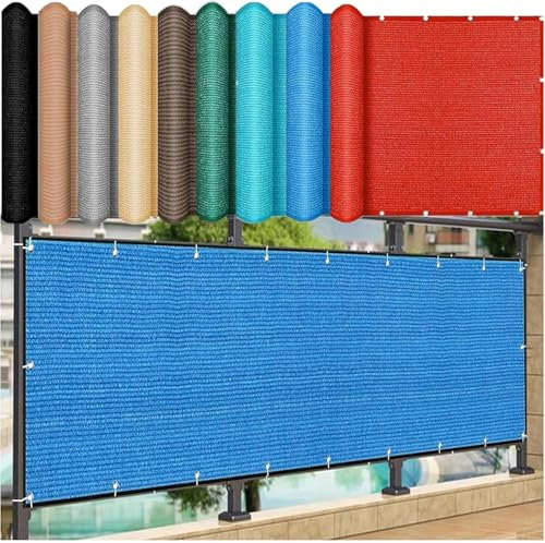 ZHJSHOU Filet d'Ombrage Bleu Rectangulaire HDPE Respirant - Filet de Protection Balcon Solaire avec Oeillets pour Terrasse, Serre et Jardin - 90% UV -Tailles:1mx1m