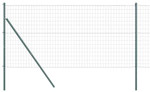 vidaXL Euro Fence with 7 Posts 1 x 10 m Galvanised Steel Green