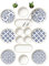 Kitchen Life 14-teiliges Frühstücksset für 6 Personen – Karo Stackable Serie aus Kütahya Keramik – Handgefertigtes, hochglänzendes & stapelbares Keramikgeschirr