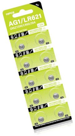 10 batterie a bottone AG1 LR621 LR60 SR621SW SR60 SR60L SR60 L621 TR621 SR621 LR621W 164 CX60 D364 GP364 364A per orologio
