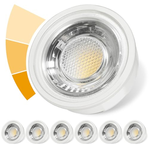 Allesgute 6 Stück LED Modul 230V Dimmbar in 3 Stufen, 6W Warmweiß 3000K 500LM, LED Modul Flach 30mm für Einbaustrahler Einbauleuchte Rahmen, Ersetzt GU10 MR16 Leuchtmittel
