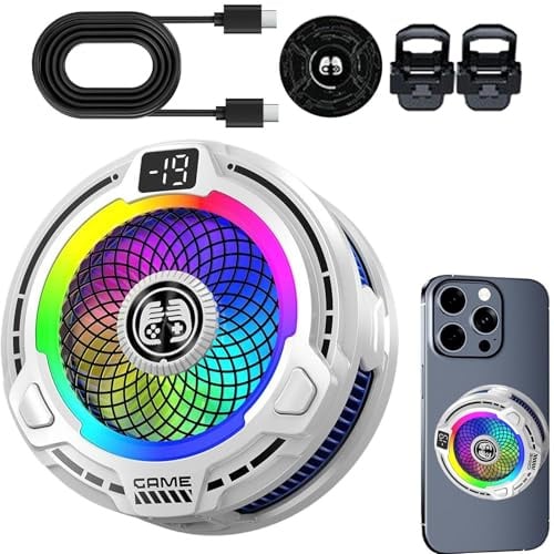 kinrguiyuez Kühler Für Telefon | 30W Magnetischer Kühler für Smartphones - Tragbarer Lüfter mit Geschwindigkeitsregelung für Streaming Tablet bei Vlog