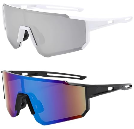 DabbOo 2 PCS Lunette Velo Homme Femme Lunettes de Cyclisme Polarisées