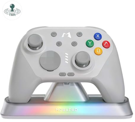 AKNES MOBAPAD Chitu2 HD Mando inalámbrico para Switch/PCAndroid/iOS (Gris) | Joysticks TMR Glide, Botones mecánicos, HD Rumble, NFC, 6 ejes, Base RGB, Botones traseros programables