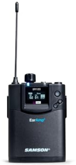 SAMSON EarAmp ER100 Stereo Bodypack Receiver mit In-Ear Kopfhörer L-Band – In-Ear Monitoring Empfänger für Bühne, Studio und Live Performance
