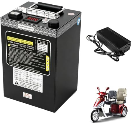 HJGHY Batterie LiFePO4 pour Moto électrique 48V 60V 72V, Scooter et cyclomoteur | Batterie LiFePO4 48 V, 60 V, 72 V, 15 Ah, 17 Ah, 22 Ah pour tricycle et voiturette de golf, avec indicateur de charge.