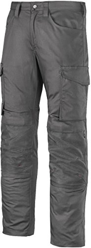 Snickers 68015858152 Size 152 Service Trousers with Knee Pockets - Steel Grey/Steel Grey