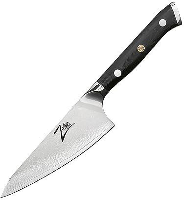 Zelite® Honesuki Damastmesser, Scharfes Küchenmesser 11,4 cm, Japanisches Messer für Zuhause & Gastro, Profi-Messer Scharf, Damast Kochmesser für Küche, Damaszener Messer mit Nahtloser Verarbeitung