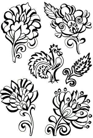 Efco – Stempel klar Folklore A7/74 x 105 mm 6 Teile Transparent, 11 x 8 x 2 cm