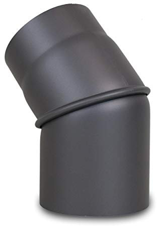 LANZZAS Ofenrohr Bogen 0° - 45° verstellbar - im Durchmesser Ø 150 mm - Farbe: gussgrau - Rauchrohr/Knie-Bogen