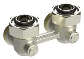 Danfoss - Corps de robinet - Répartiteur bitube RLV-KB mural équerre pour radiateur Femelle 3/4' (20/27)' - raccordement tuyauterie Mâle 3/4'' (20/27) -