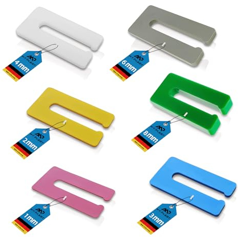 My Plast Ausgleichsplättchen - Abstandshalter - 1-8 mm, 1.200 Stück | Verglasungsklötze, Montagekeile & Unterlegeplatten - Distanzhalter aus Kunststoff - Höhenausgleich & Montagehilfe